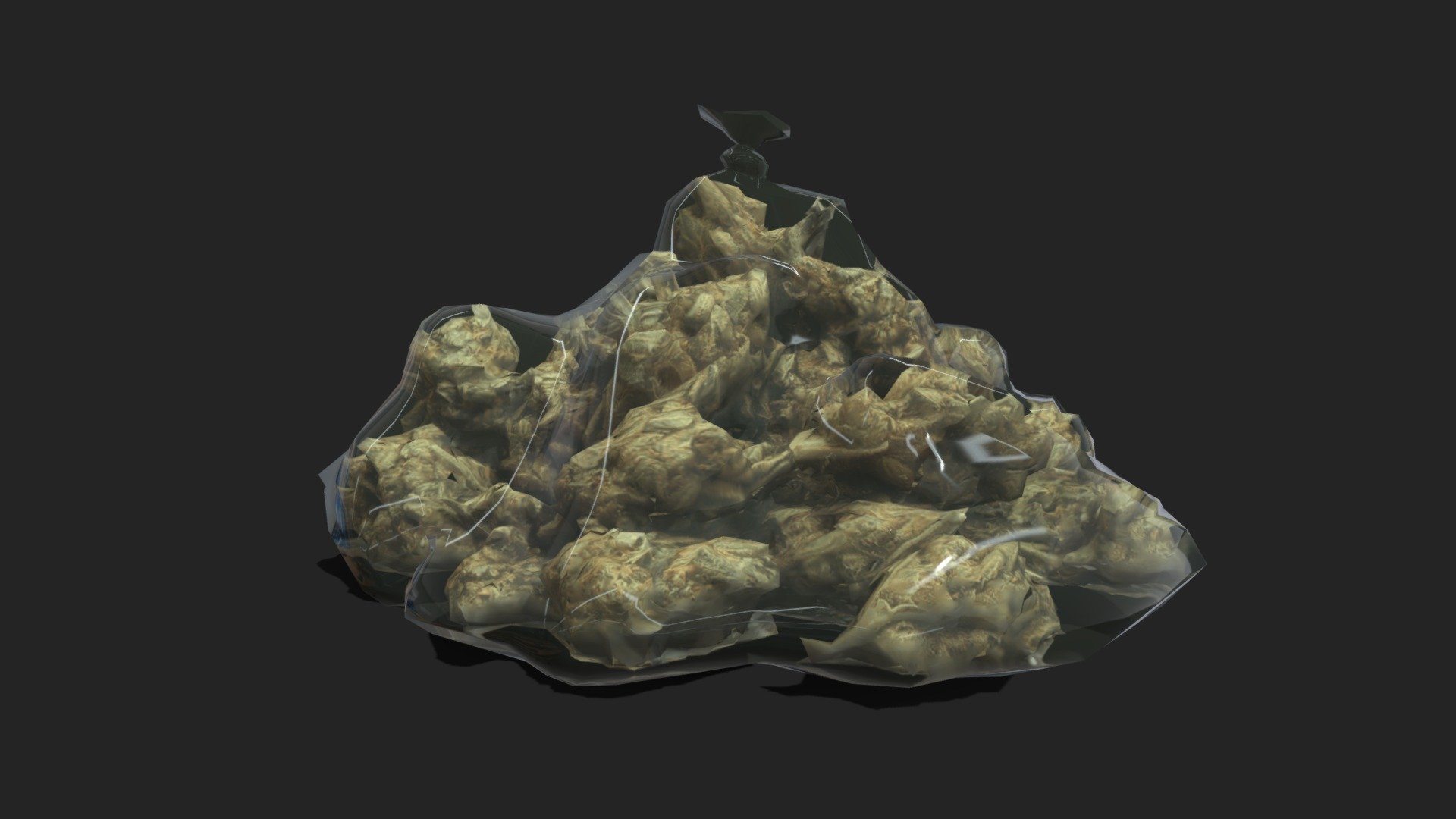 Low Poly Large Weed Pouch 3d asset. Made from &ldquo;Weed Whatever Platter