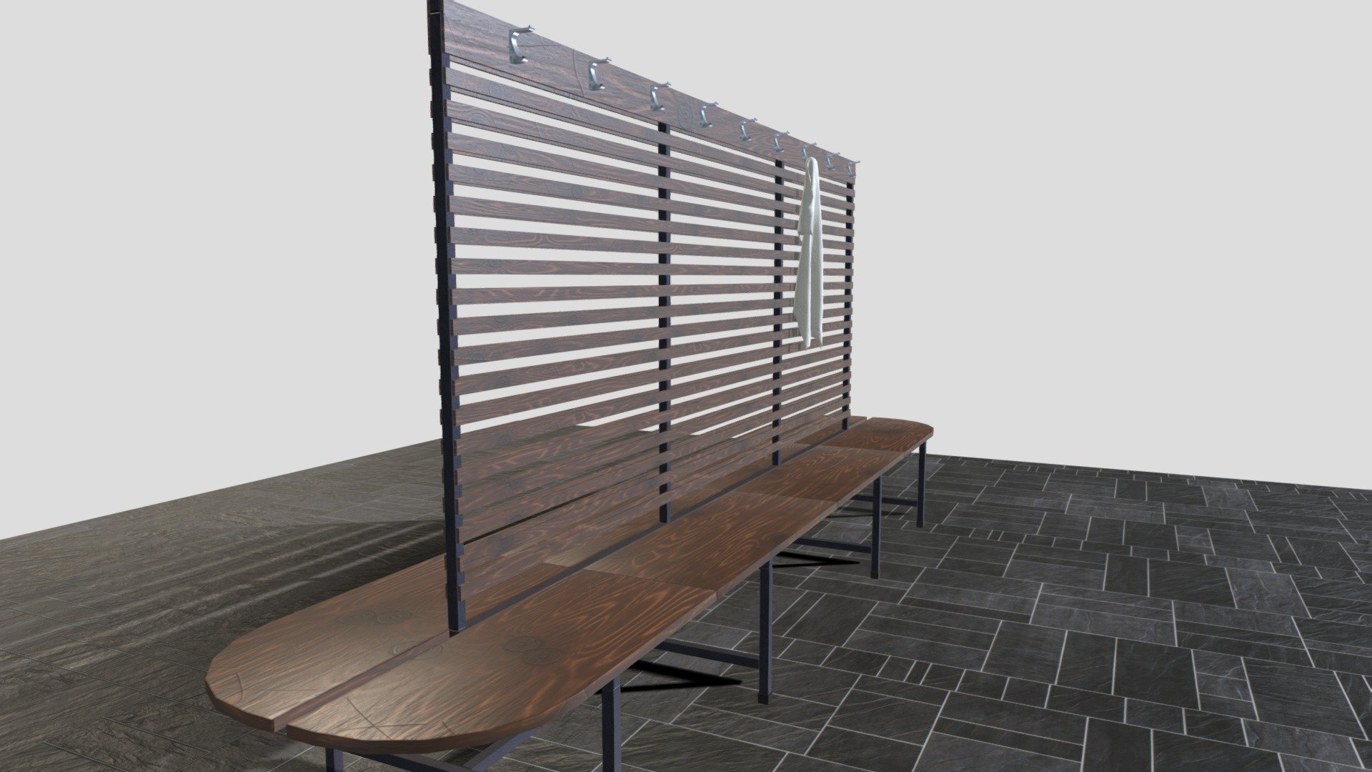 Changing Room Bench - Download Free 3D model by oparaskos 3d model