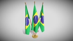 Brazil Flag Pack office, flag, desk, holder, pole, official