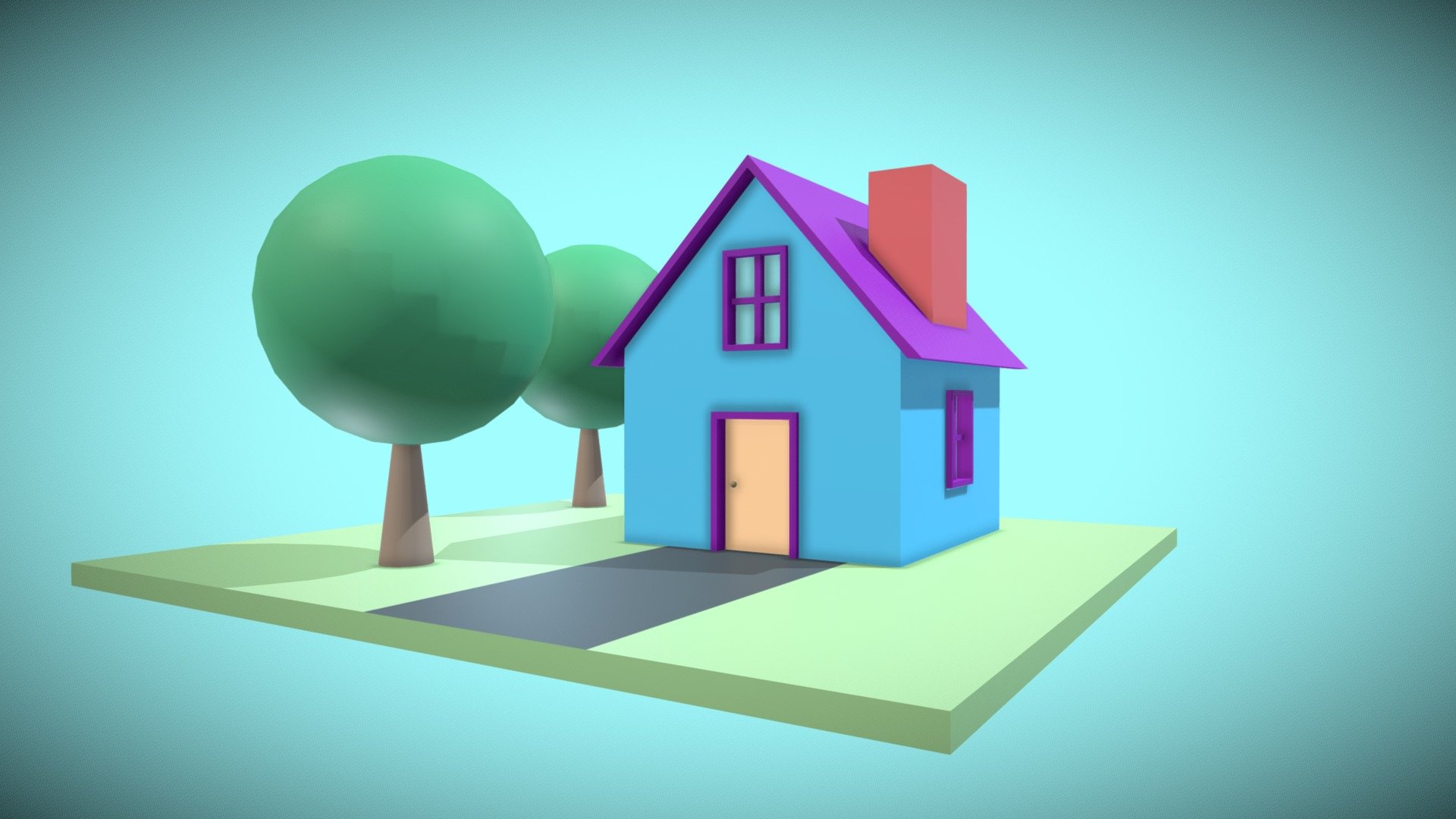 I created a low poly house using Sketchup. Enjoy! :) - Low Poly House - Download Free 3D model by Designed By Jonathan (@designedbyjonathan) 3d model