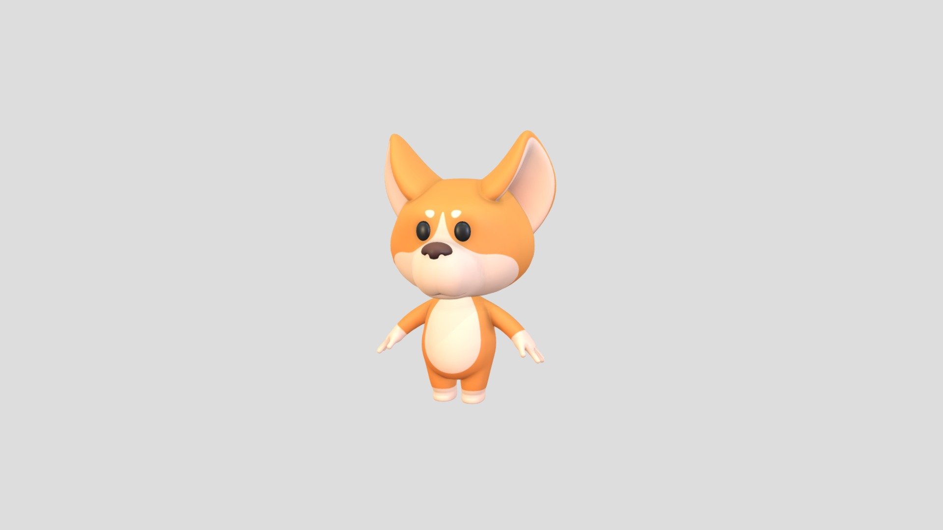 Corgi Dog Character 3d model.      
    


File Format      
 
- 3ds max 2023  
 
- FBX  
 
- OBJ  
    


Clean topology    

No Rig                          

Non-overlapping unwrapped UVs        
 


PNG texture               

2048x2048                


- Base Color                        

- Normal                            

- Roughness                         



3,610 polygons                          

3,638 vertexs - Character214 Corgi - Buy Royalty Free 3D model by BaluCG 3d model