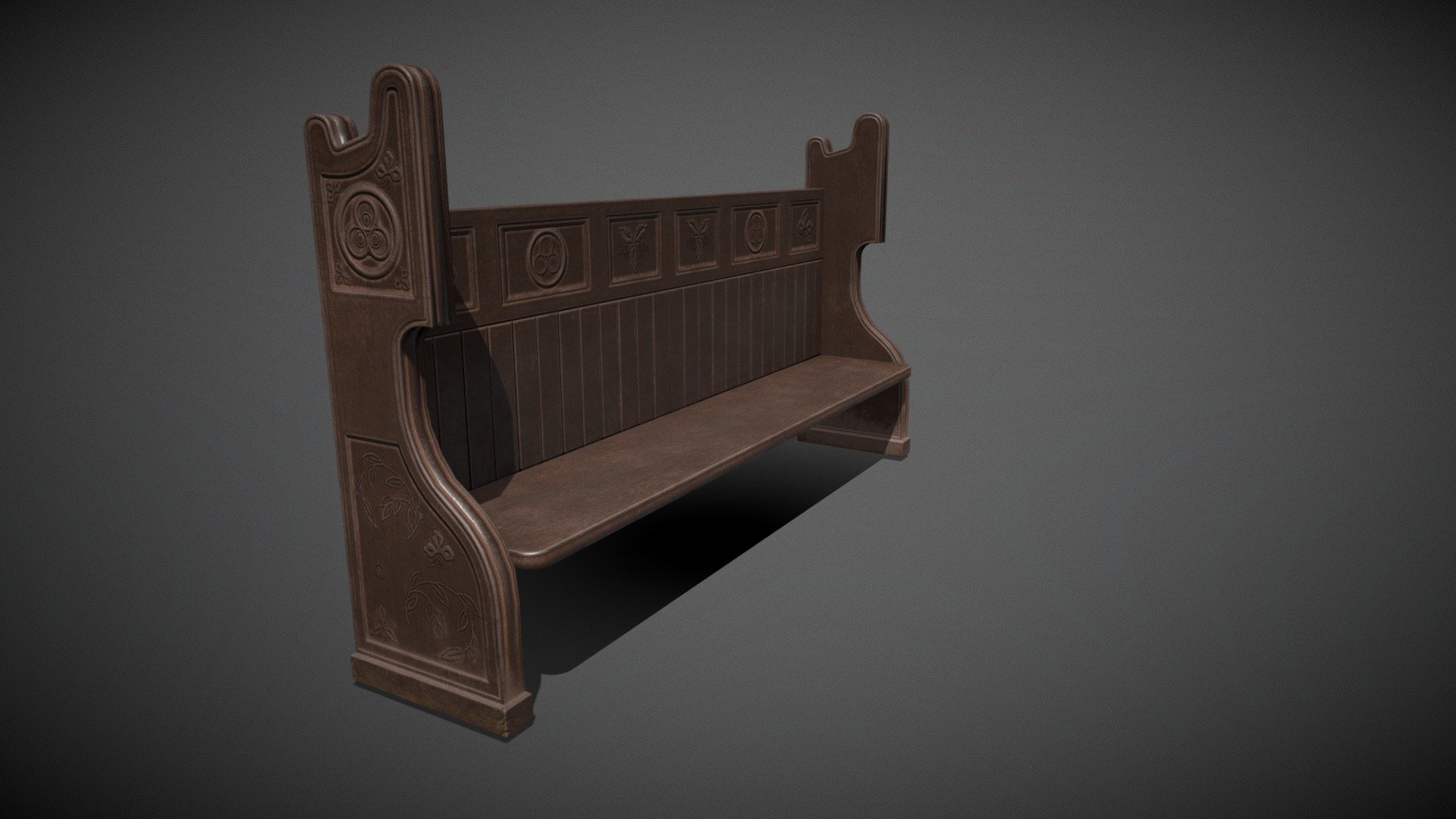 Church bench made while learning 3d model