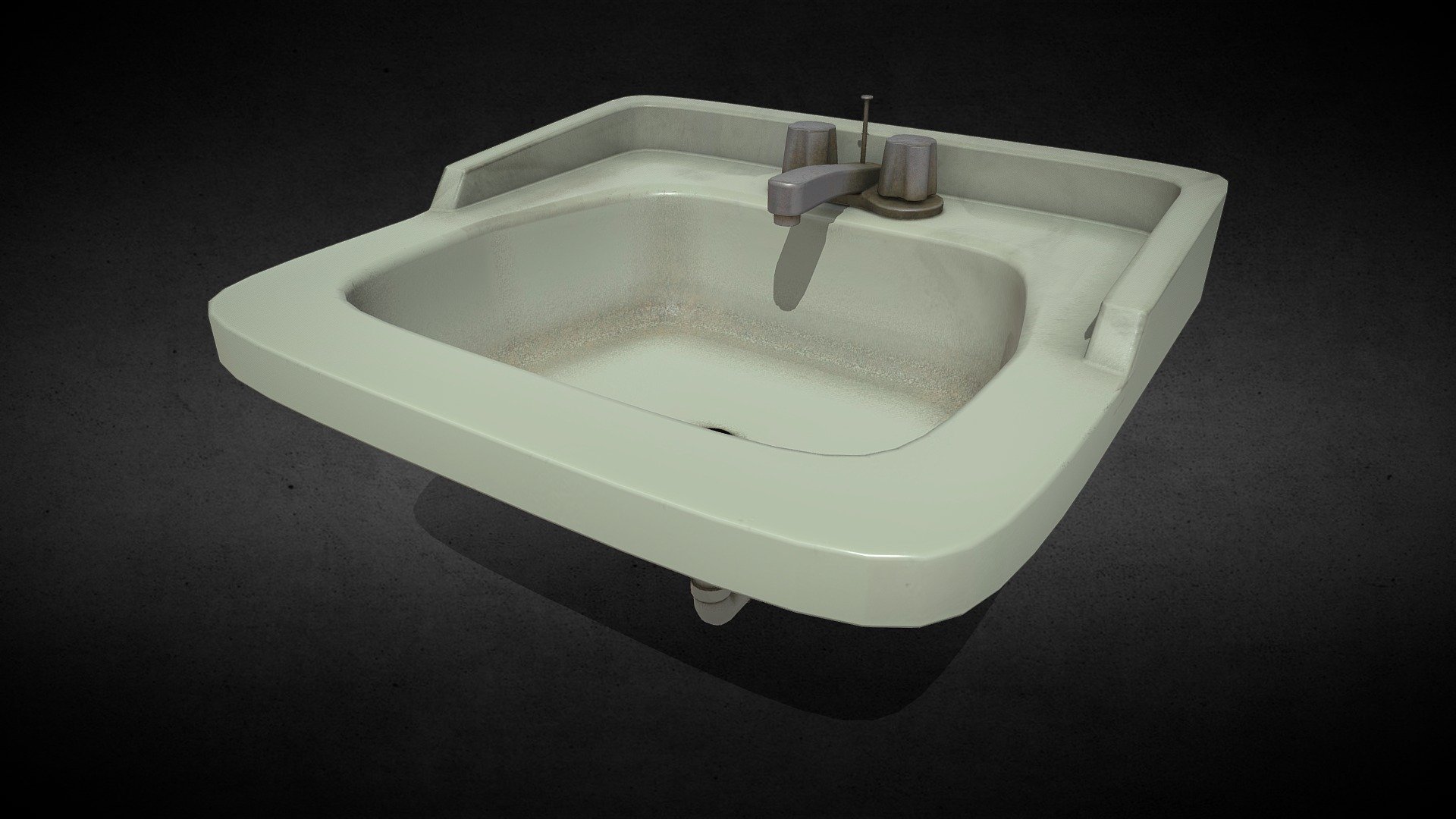 Game Ready Dirty Bathroom Sink Modeled using Maya LT. I give it an old dirty look. the model was textured in Substance Painter 3d model