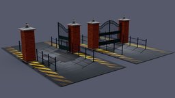 Gates fence, portal, gate, gaming, hd, prop, security, gameprop, property, new, edge, metal, realistic, movie, mansion, gatehouse, border, realism, gateway, gates, guardhouse, asset, gameasset, video, door, 2022, 3dee, defends
