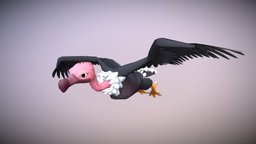 Hooded Vulture birds, turkey, museum, vulture, lowpoly, animal, animation, stylized