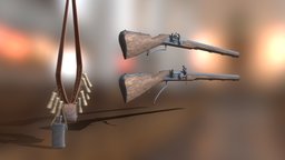Matchlock muskets and bandolier