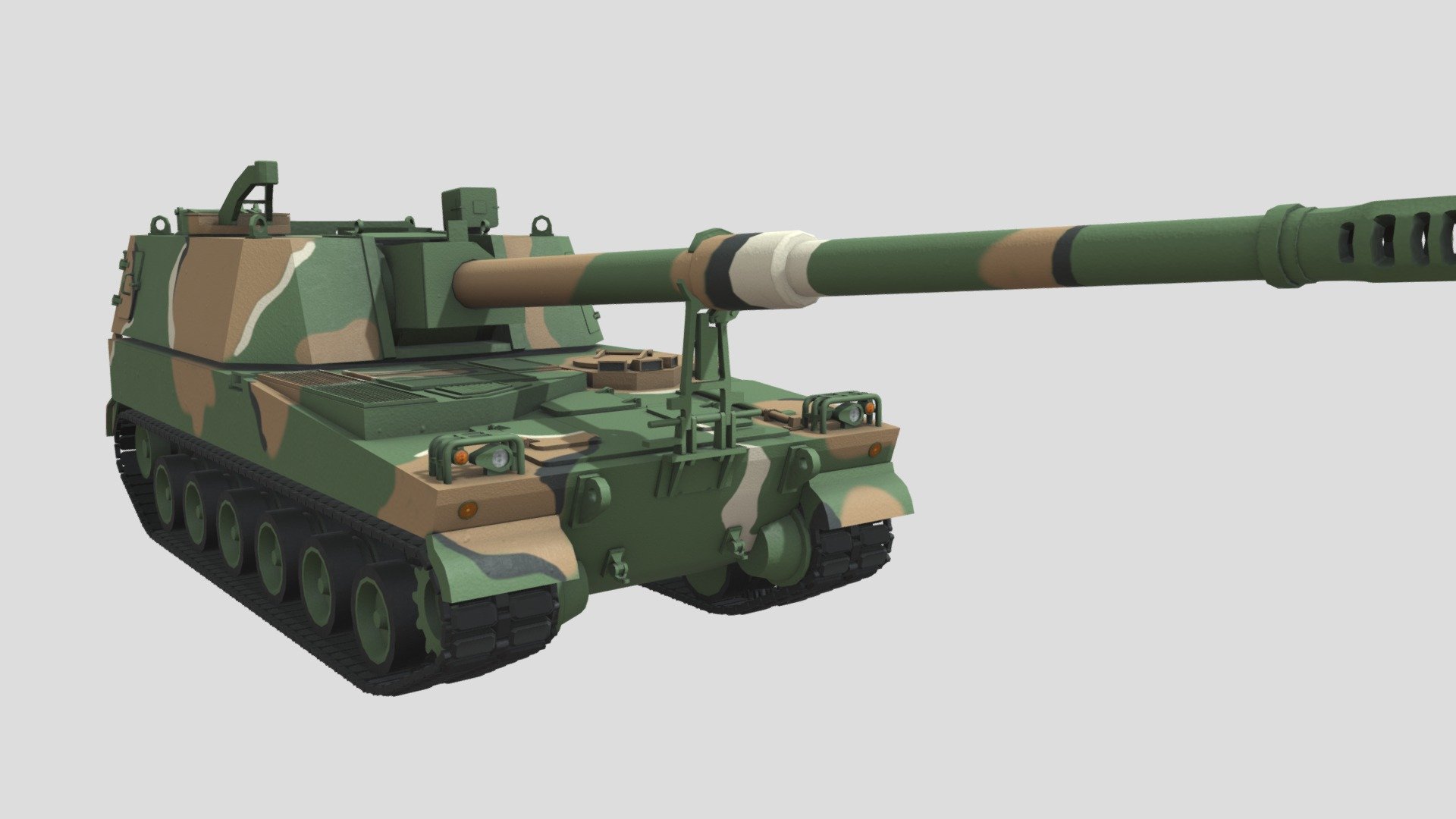 K-9 Thunder 155 mm self-propelled howitzer - K-9 Thunder - 3D model by Uniform008 3d model