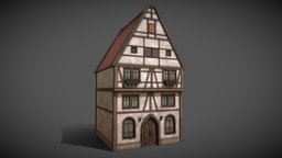 German House style 8 snow wooden, restaurant, german, medieval, snow, christmas, germany, holiday, old, deutschland, deutsch, snowed, architecture, low-poly, cartoon, asset, lowpoly, house, home, wood, stylized, street, village, gameready