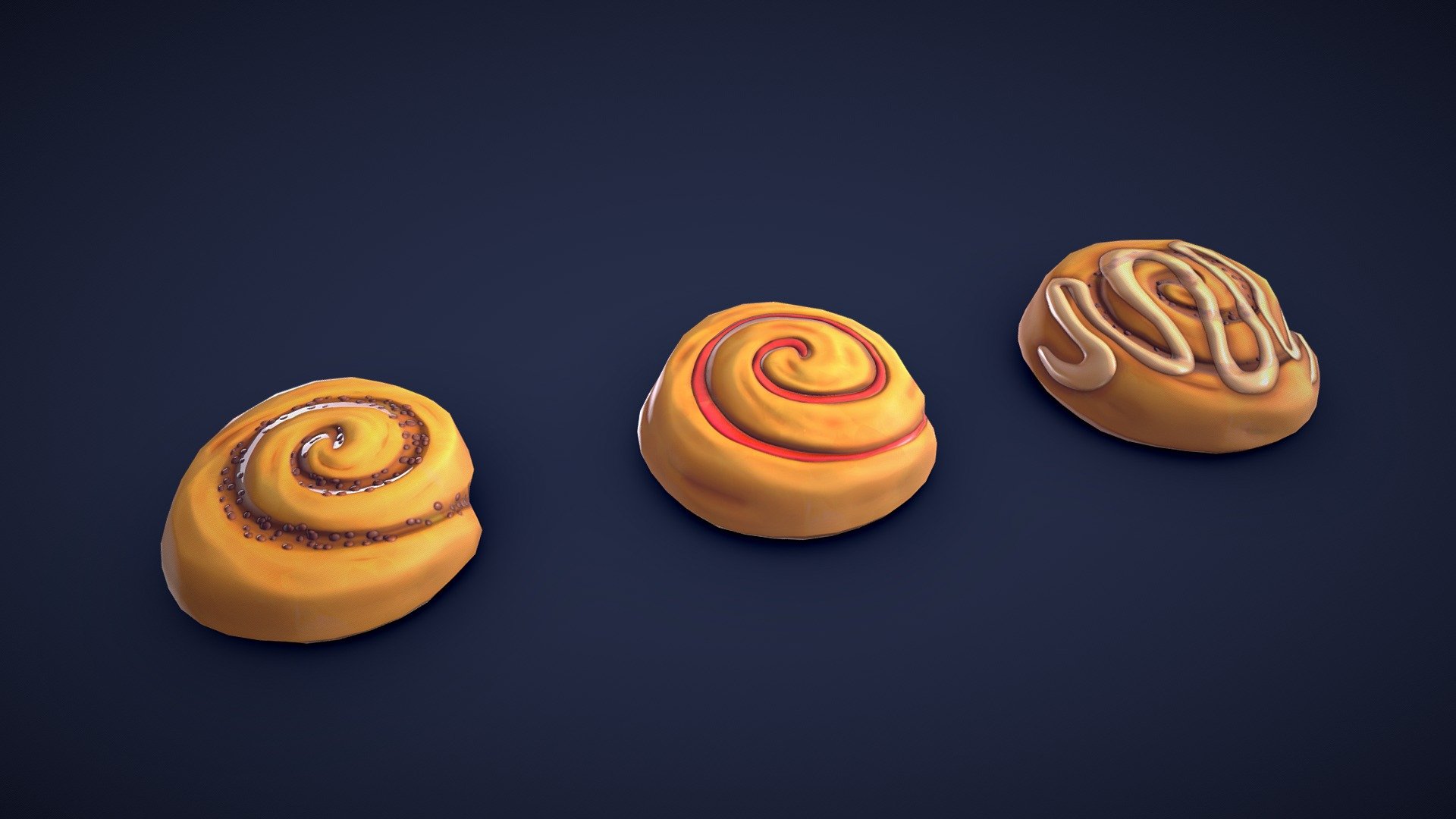 This pack includes 3 different types of cinnamon rolls.
Whether you want to create a cozy bakery, a fancy café, or a chaotic food fight, this 3D stylized cinnamon roll asset pack will make your scenes more appetizing and fun! 

Model information:




Optimized low-poly assets for real-time usage.

Optimized and clean UV mapping.

2K and 4K textures for the assets are included.

Compatible with Unreal Engine, Unity and similar engines.

All assets are included in a separate file as well.
 - Stylized Cinnamon Roll - Low Poly - Buy Royalty Free 3D model by Lars Korden (@Lark.Art) 3d model