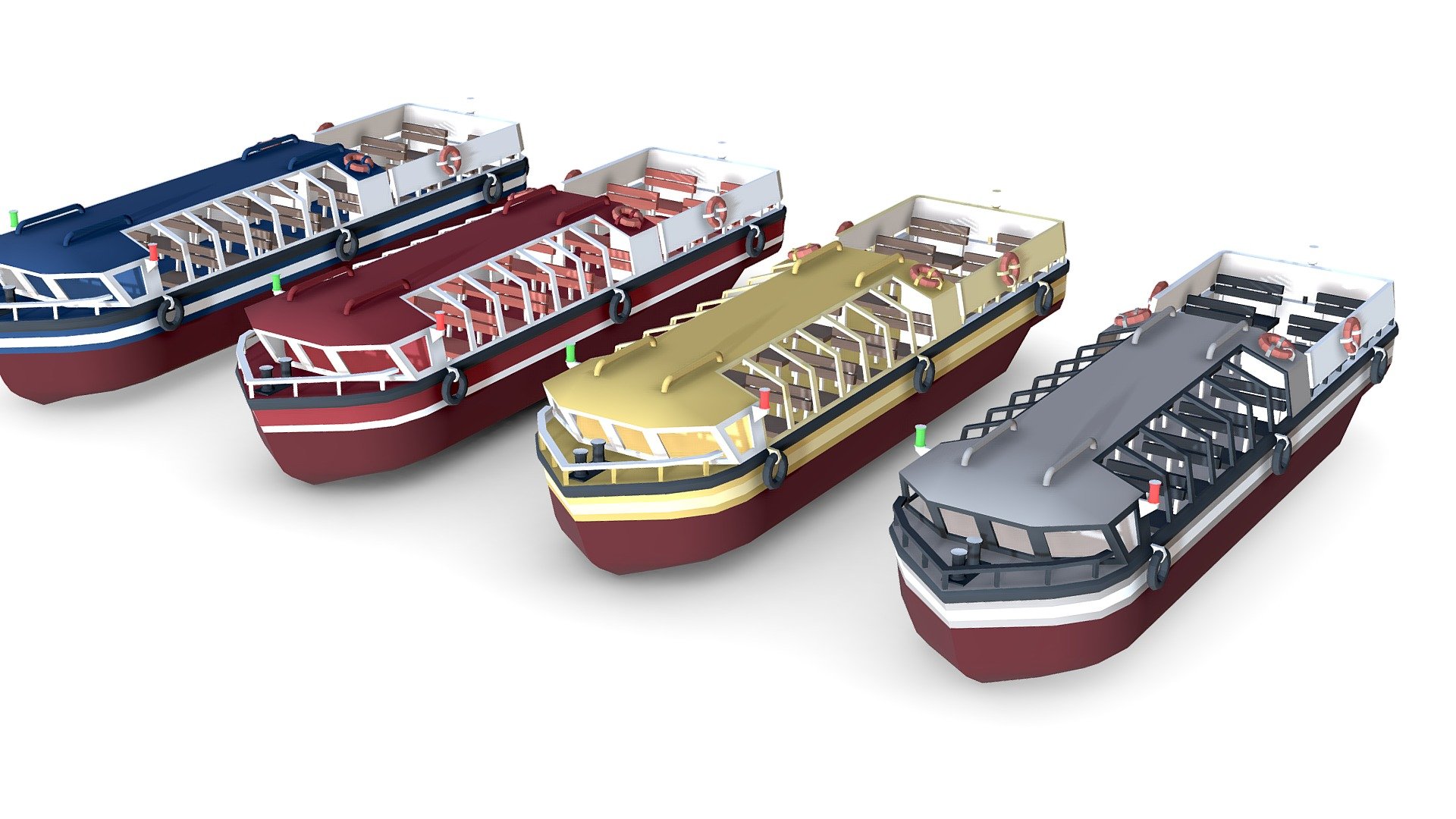 Model ship in low poly style.
Four paint options and an emission map.
The model is at the center of coordinates.
High detail - Pleasure Boat Low-poly - Buy Royalty Free 3D model by IgYerm (@IgorYerm) 3d model