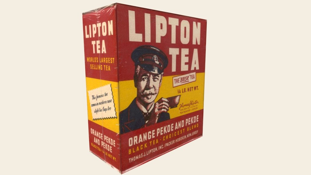 Lipton Tea Vintage Package :: 1944 - 3D model by AmericanYesteryear 3d model