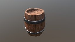 Stylized Barrel barrel, blender-3d, handpainted, blender, lowpoly, stylized