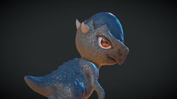 Cranidos cute, pokemon, videogame, realistic, fossil, dinosaurs, character, cool, pbr, creature, dinosaur, gameready