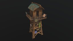 Viking Watch Tower tower, viking, medieval, old, leveldesign, junior, game-ready, level-design, environmentart, medievalfantasyassets, pbr-game-ready, substancepainter, blender, wood, watch, fantasy, environment