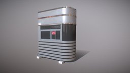 Security cabin security, cabin, fire, pbr-texturing, low-poly, substance-painter, factory, industrial, factory-models