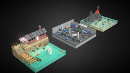 Polygon Zombie Environment Pack Combo spacecraft, polygonal, zombies, low-poly-model, zombieapocalypse, zombie-creature, spaceship