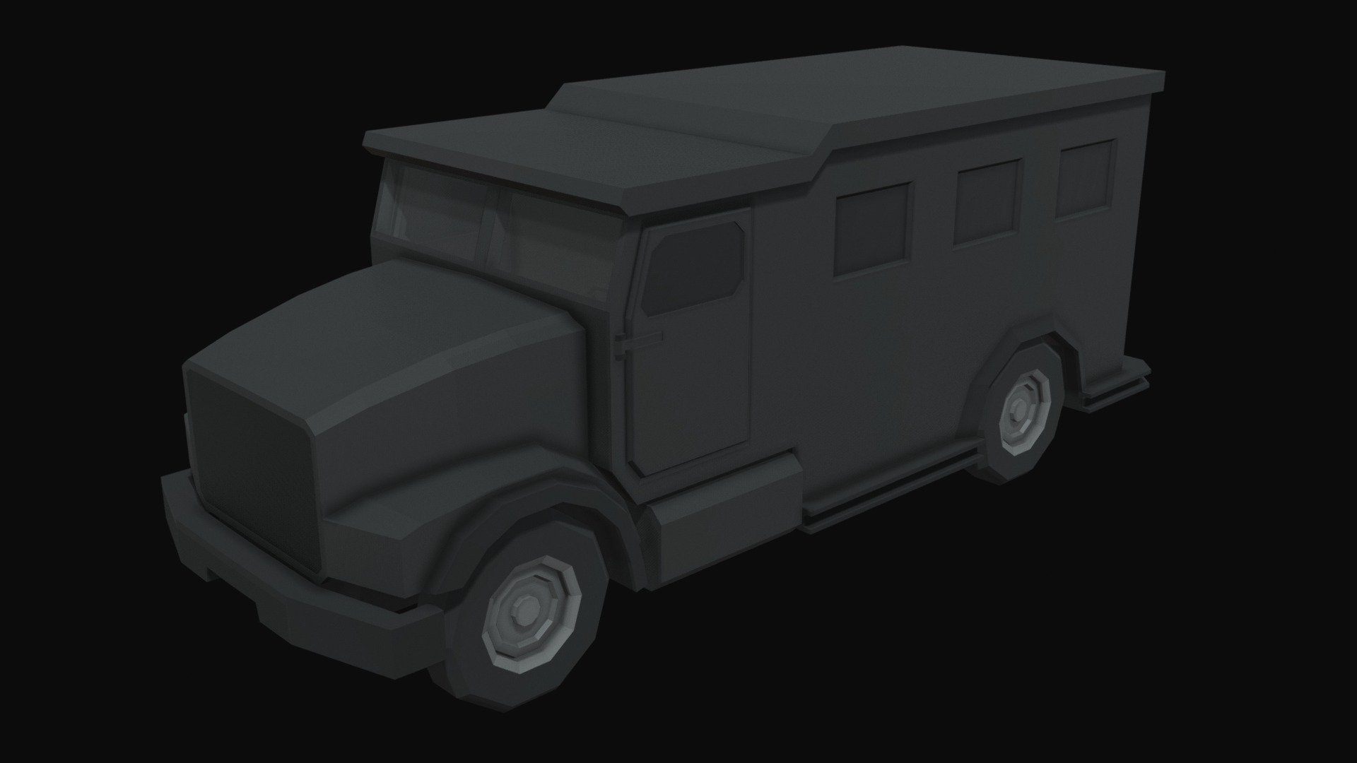 A low poly model of a Swat Van

Ideal for for use in games

Tested in unity

Has moving doors and interior

Made in blender - Swat Van Low Poly - Buy Royalty Free 3D model by Castletyne 3d model