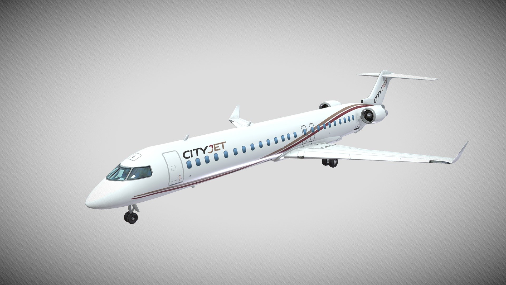 Airplane CRJ900 Cityjet livery. 4K texture 3d model