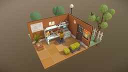 Garage stylized-unity3d, unity, game, lowpoly, gameart