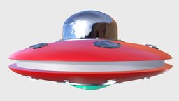 Low Poly UFO mothership, flying, starship, retro, ufo, aircraft, extraterrestrial, alien, saucer, spacefighter, science-fiction, unidentified, arrival, cartoon, design, space, spaceship