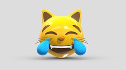 Apple Cat With Tears Of Joy face, set, apple, messenger, smart, pack, collection, icon, vr, ar, smartphone, android, ios, samsung, phone, print, logo, cellphone, facebook, emoticon, emotion, emoji, chatting, animoji, asset, game, 3d, low, poly, mobile, funny, emojis, memoji
