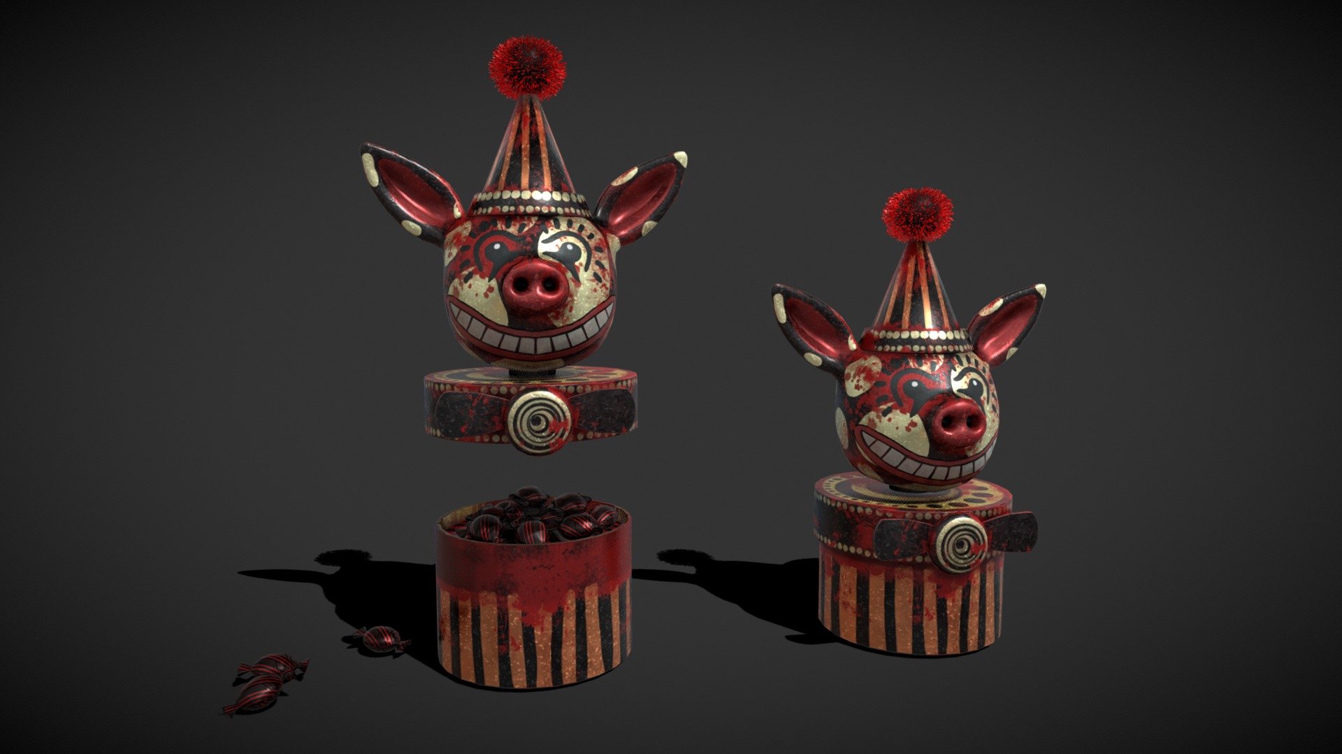 Pig_Head_Candy_Tin_FBX
VR / AR / Low-poly
PBR approved
Geometry Polygon mesh
Polygons 32,667
Vertices 64,416
Textures PNG 4K - Pig_Head_Candy_Tin - Buy Royalty Free 3D model by GetDeadEntertainment 3d model