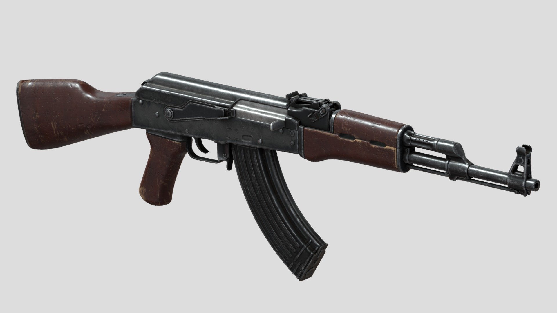 AK-47 Kalashnikov assult rifle model made by Mateusz Woliński 3d model