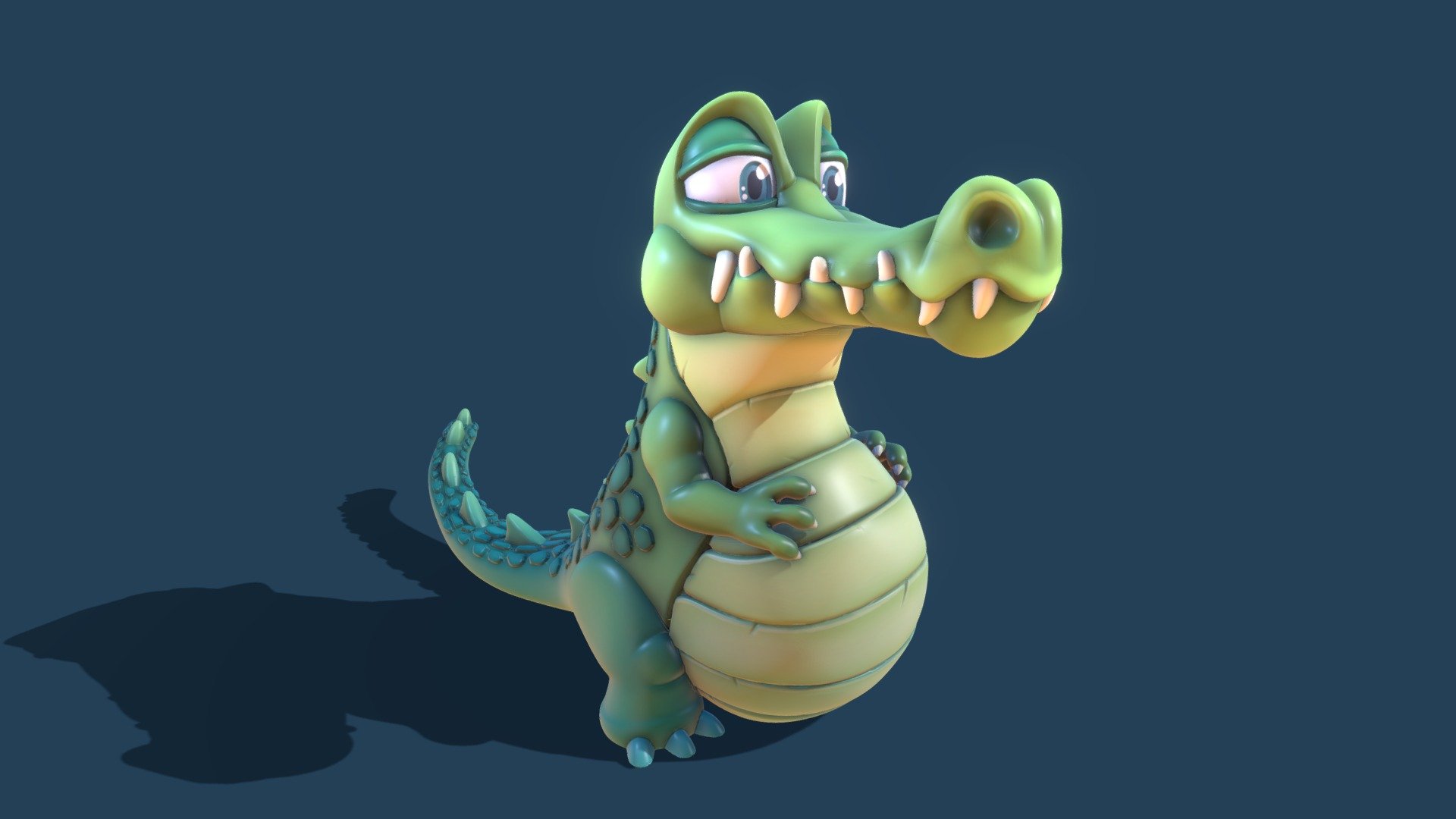 Cartoonish crocodile model, made for 3D printing. It will be ready for download soon! - Happy Crocodile - Buy Royalty Free 3D model by BlackSpire 3d model