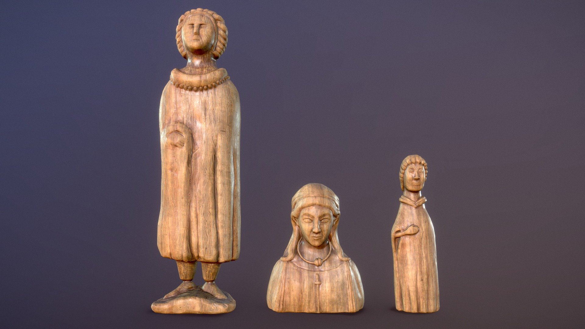 [FR] Statuettes gauloises/Ex-votos sculptées en bois, librement inspirées par celles retrouvées à la &ldquo;Source des Roches