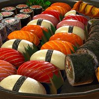 Sushi object, food, props, sushi, asern, afri, maya, photoshop