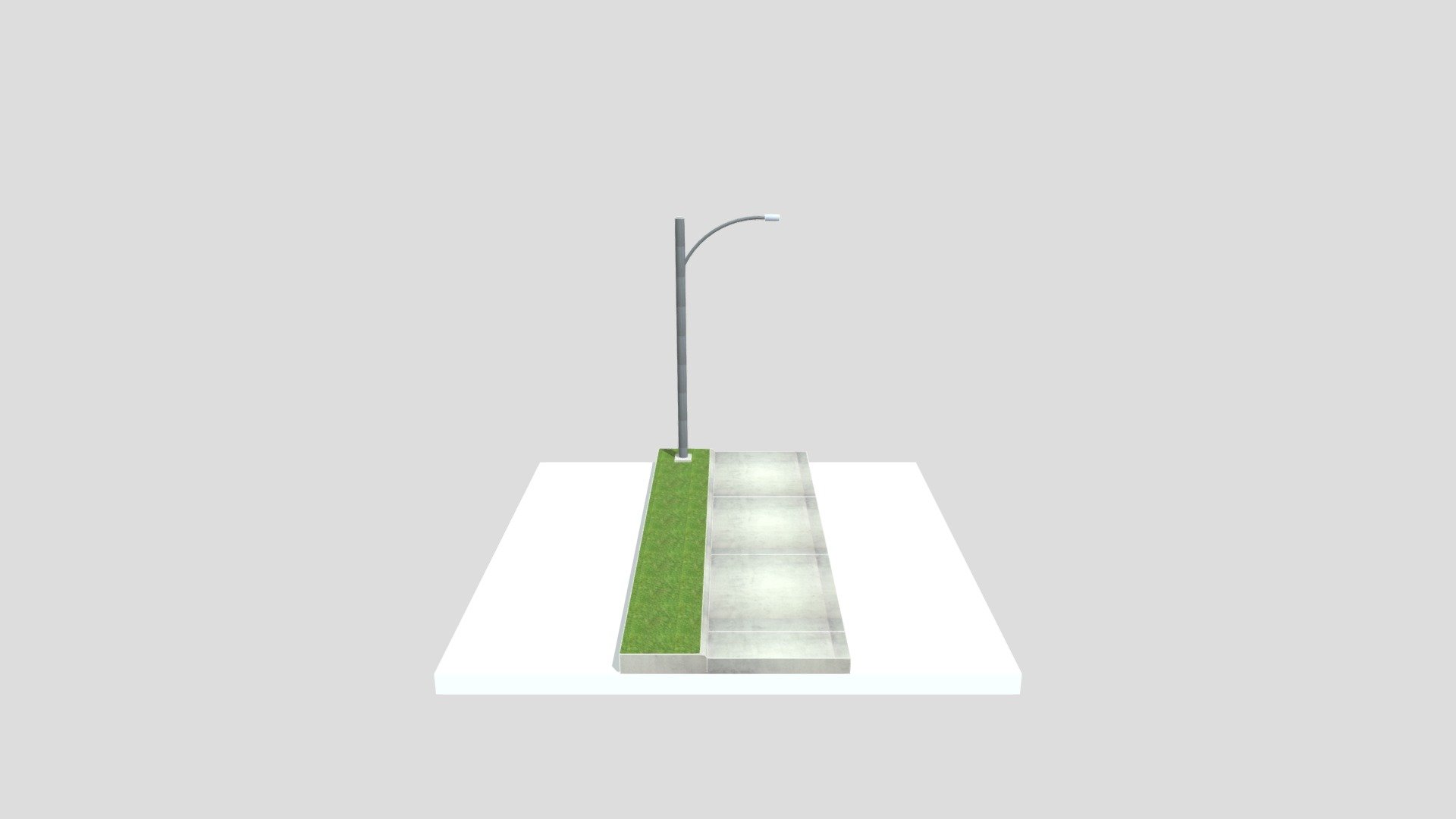 Sidewalk with streetlight - Download Free 3D model by freddo (@arabsummer) 3d model