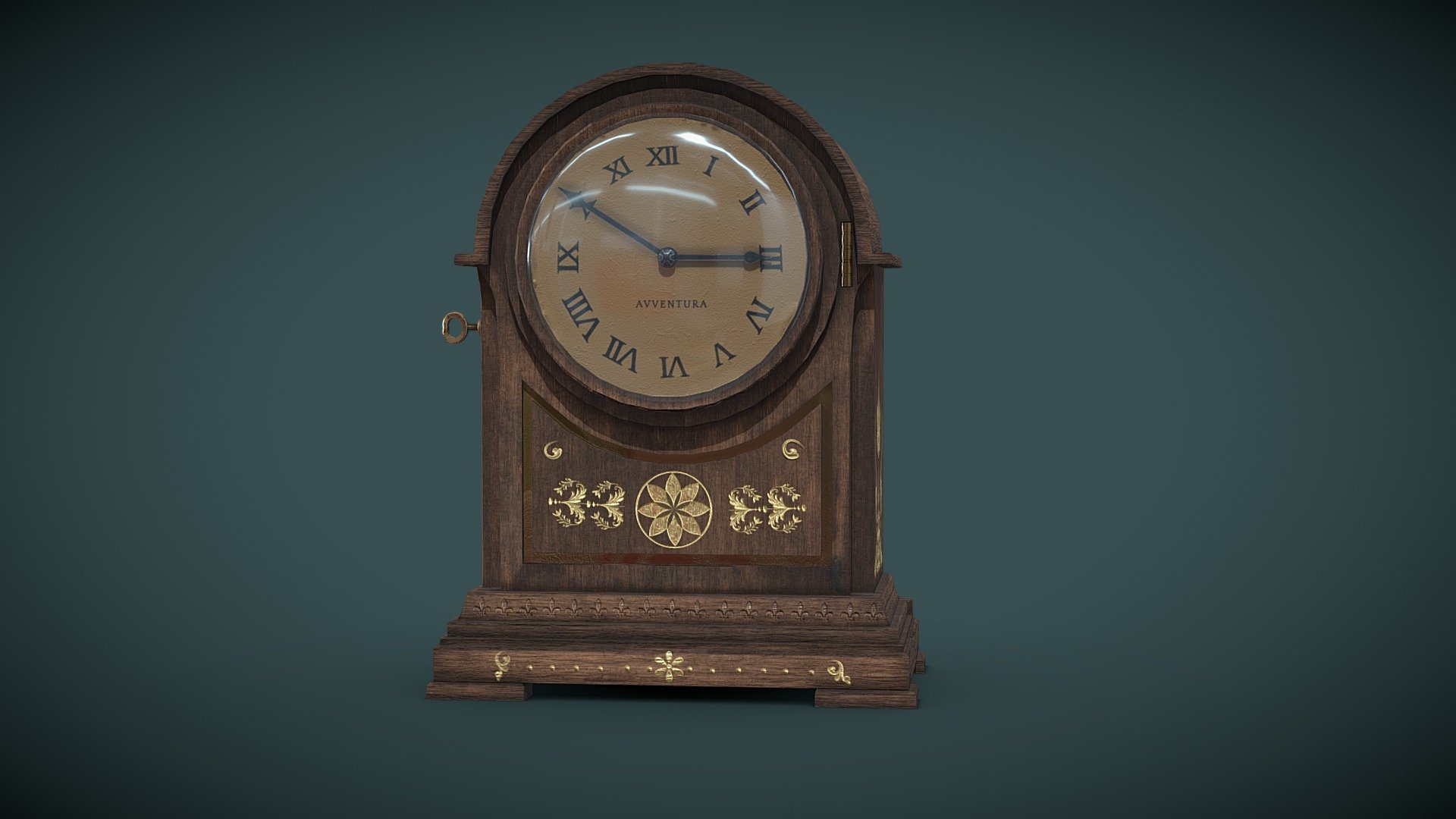 Game rady victorian clock 3d model