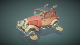 Hot Rod Constructor flying, classic, hovercraft, hotrod, hovercar, low-poly, asset, game, lowpoly, scifi, sci-fi, car