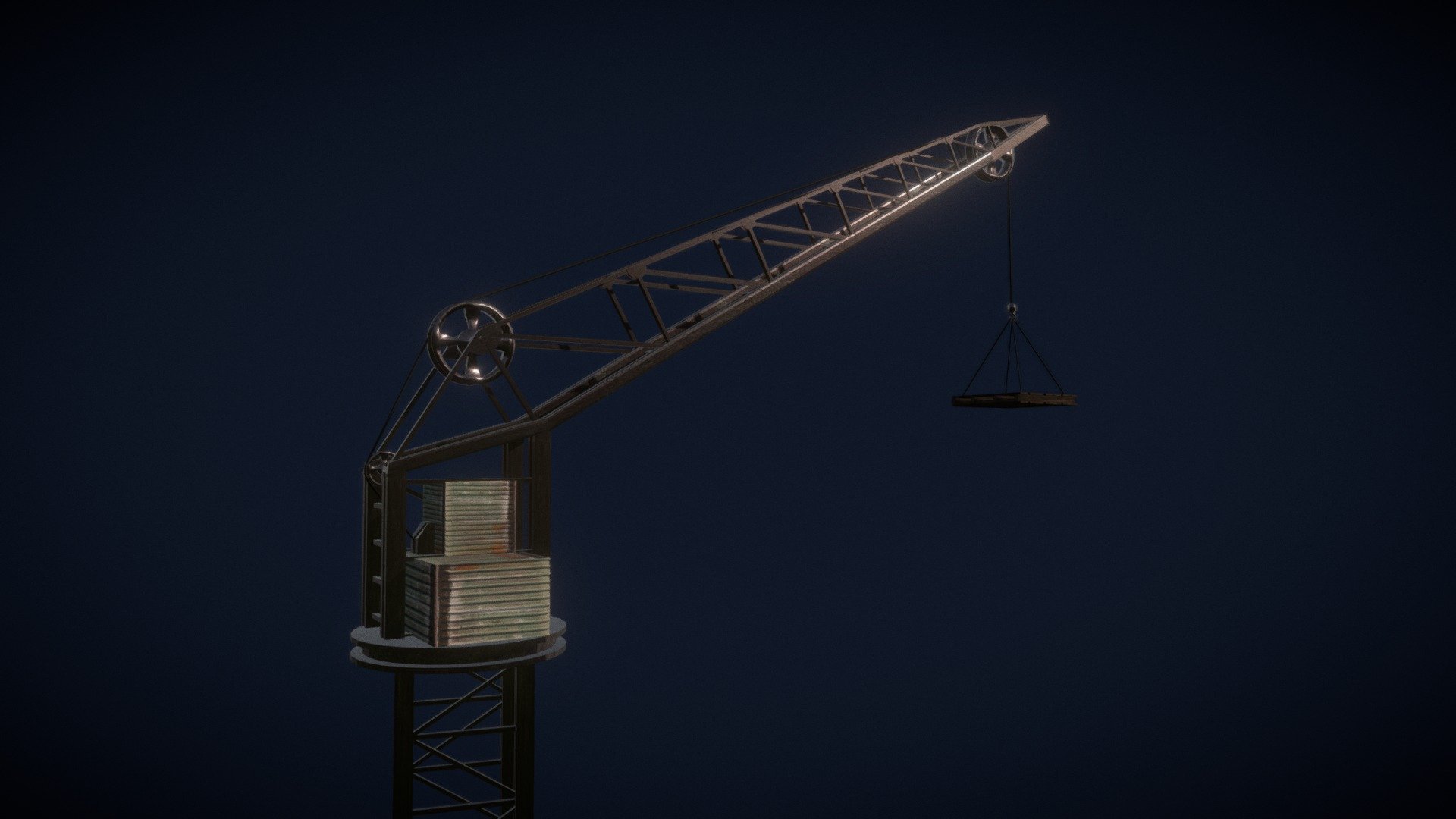 just a small industry (harbour) crane i have done a few years ago. It is not well made… just low poly .... and poorly textured… but it is not too bad to share ^^;
Feel free to use it / change it / or whatever… please credit me if you use :) - simple Industry Crane 1 - Download Free 3D model by ribot02 3d model