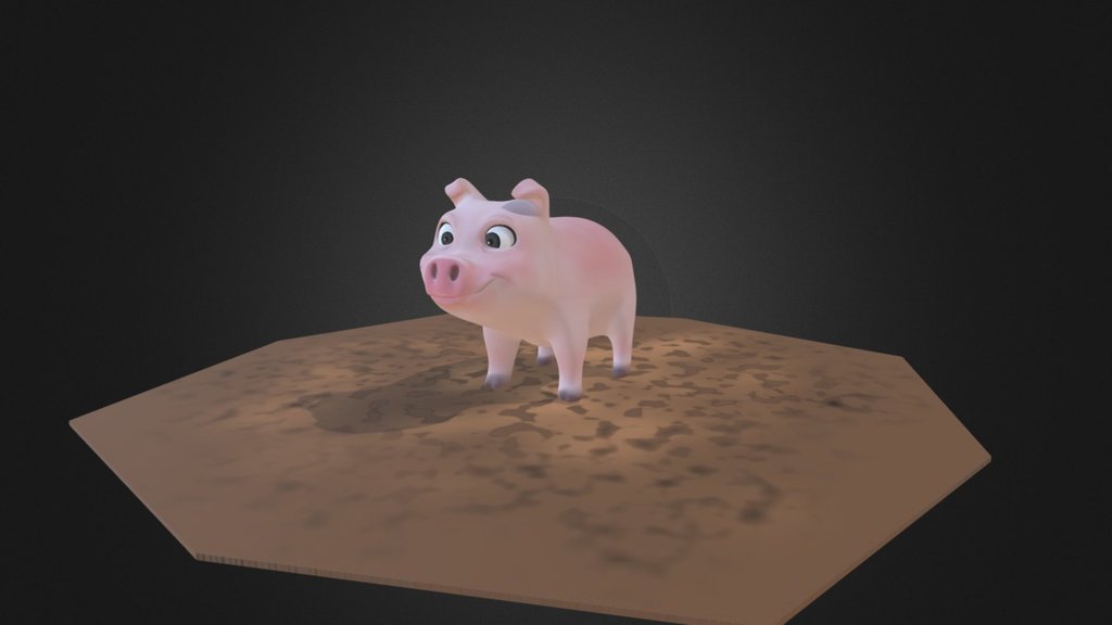 Cartoon Pig - Low Poly Pig - Download Free 3D model by NicolasAlvarado 3d model