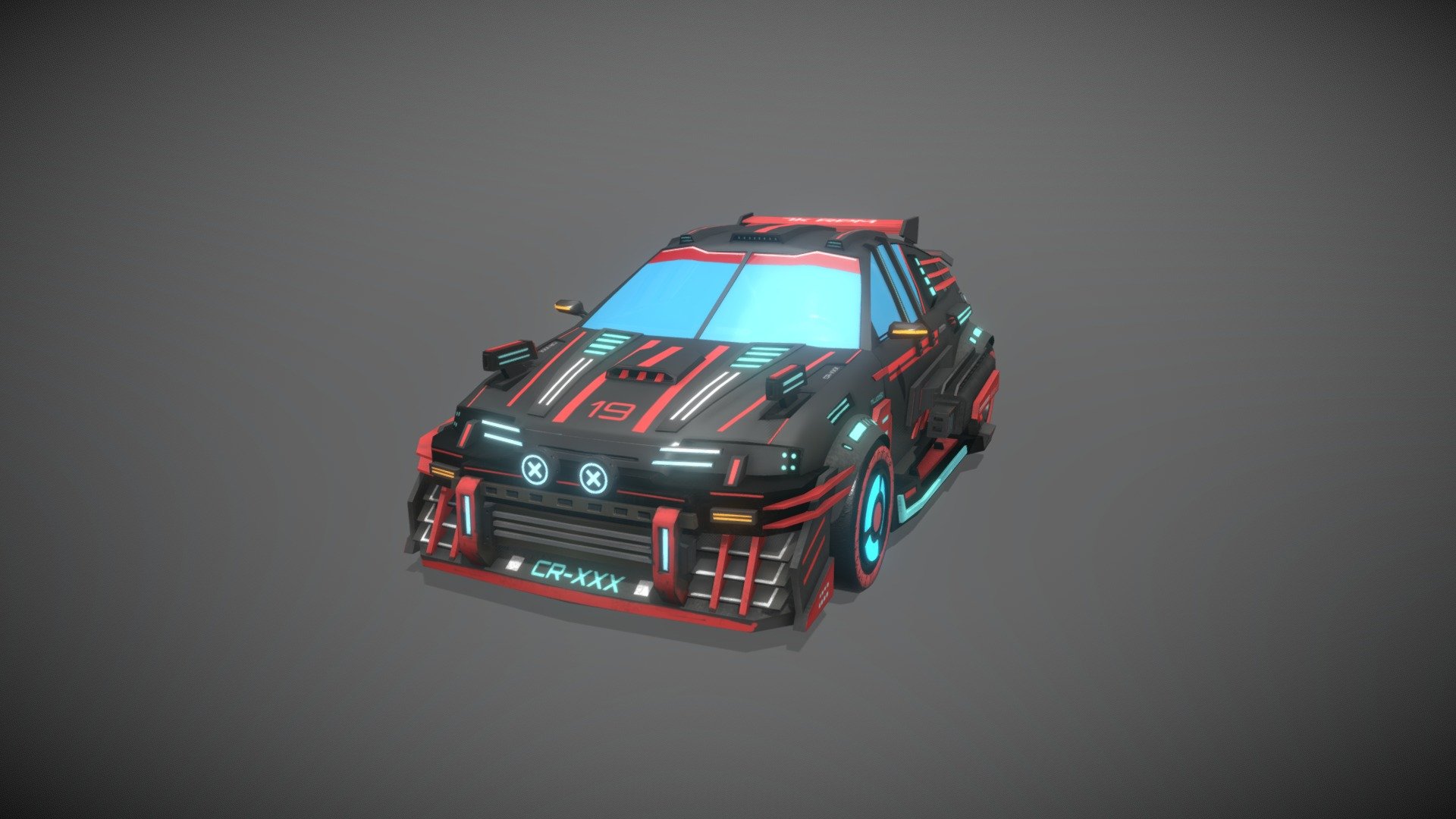 cyberpunk honda cr-x battle car - 3D model by mlucio5d 3d model