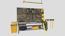 Meld Tec. Workbench saw, clamp, power, hammer, work, screw, sledgehammer, tool, repair, powertool, toolbox, workbench, plier, torque, helmet, construction, industrial