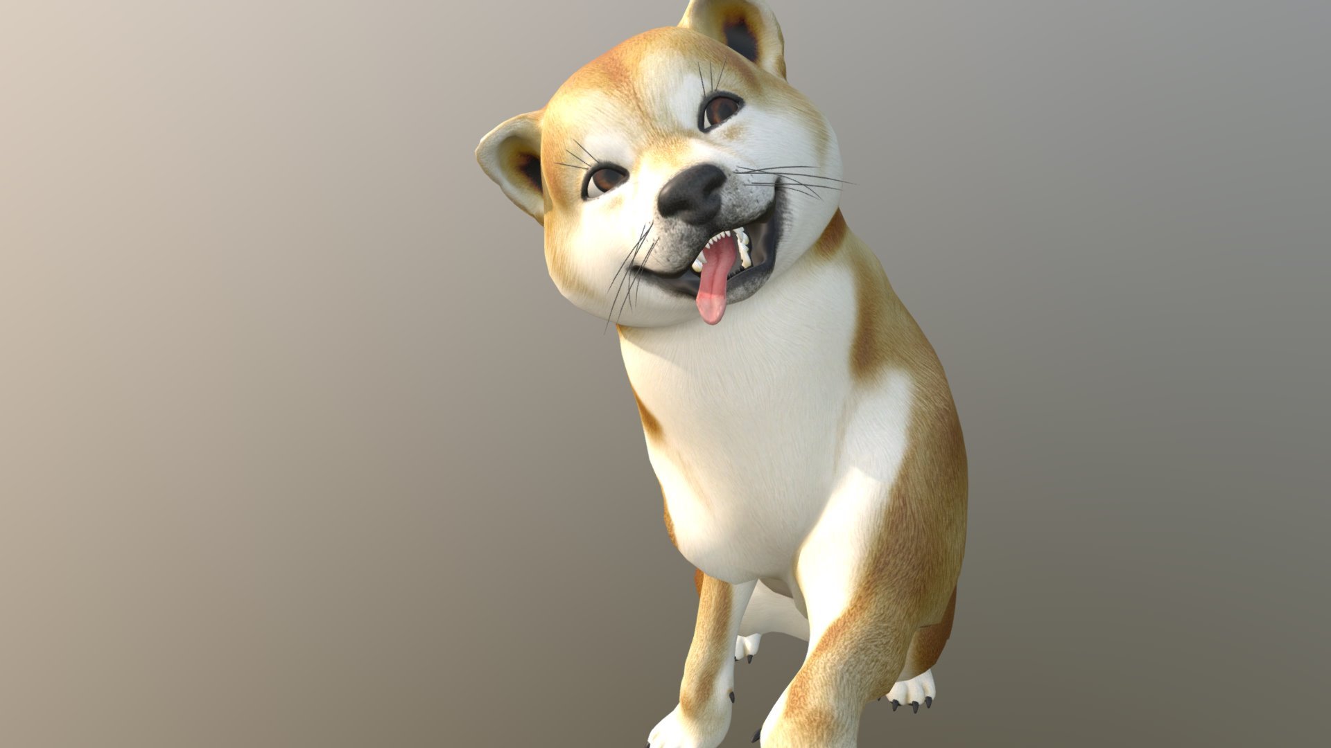 Isn't he cute? He's so cuddly. Don't you wanna squeeze him? Awww. I love dogs. You should too! Thanks for stopping by! - Shiba Inu Dog - 3D model by HardzGal 3d model