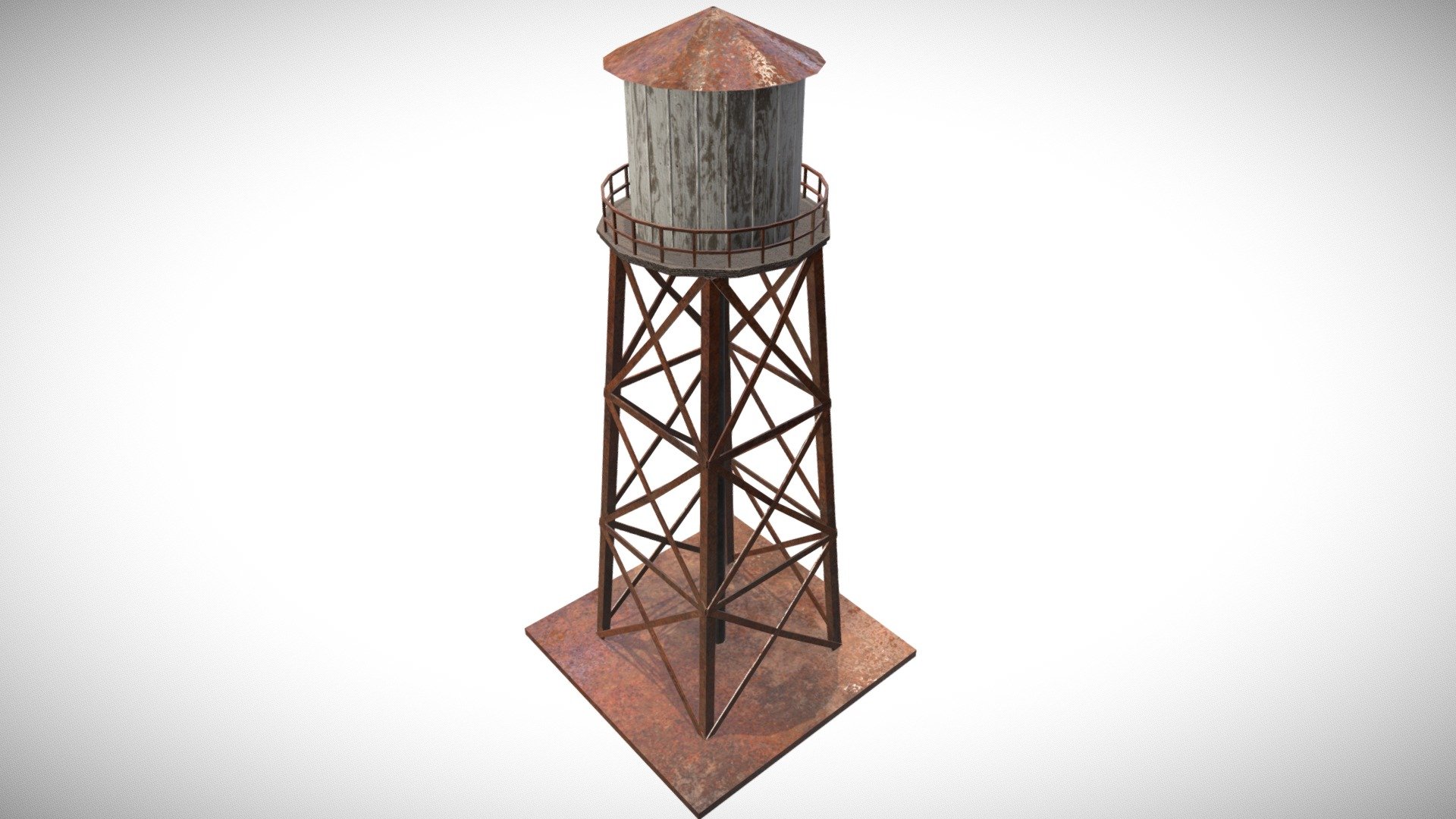 This is a 3D model of an Old Water Tower


Made in Blender 2.9x (Cycles Materials) and Rendering Cycles.
Main rendering made in Blender 2.9 + Cycles using some HDR Environment Textures Images for lighting which is NOT provided in the package!

What does this package include?


3D Modeling of an Old Water Tower
2K and 4K Textures (Base Color, Normal Map, Roughness, Ambient Occlusion) 

Important notes 


File format included - (Blend, FBX, OBJ, MTL)
Texture size -  2K and 4K 
Uvs non - overlapping
Polygon: Quads
Centered at 0,0,0
In some formats may be needed to reassign textures and add HDR Environment Textures Images for lighting.
Not lights include 
Renders preview have not post processing
No special plugin needed to open the scene.

If you like my work, please leave your comment and like, it helps me a lot to create new content.
If you have any questions or changes about colors or another thing, you can contact me at  we3domodel@gmail.com  - Old Water Tower - Buy Royalty Free 3D model by We3Do (@giovanny) 3d model