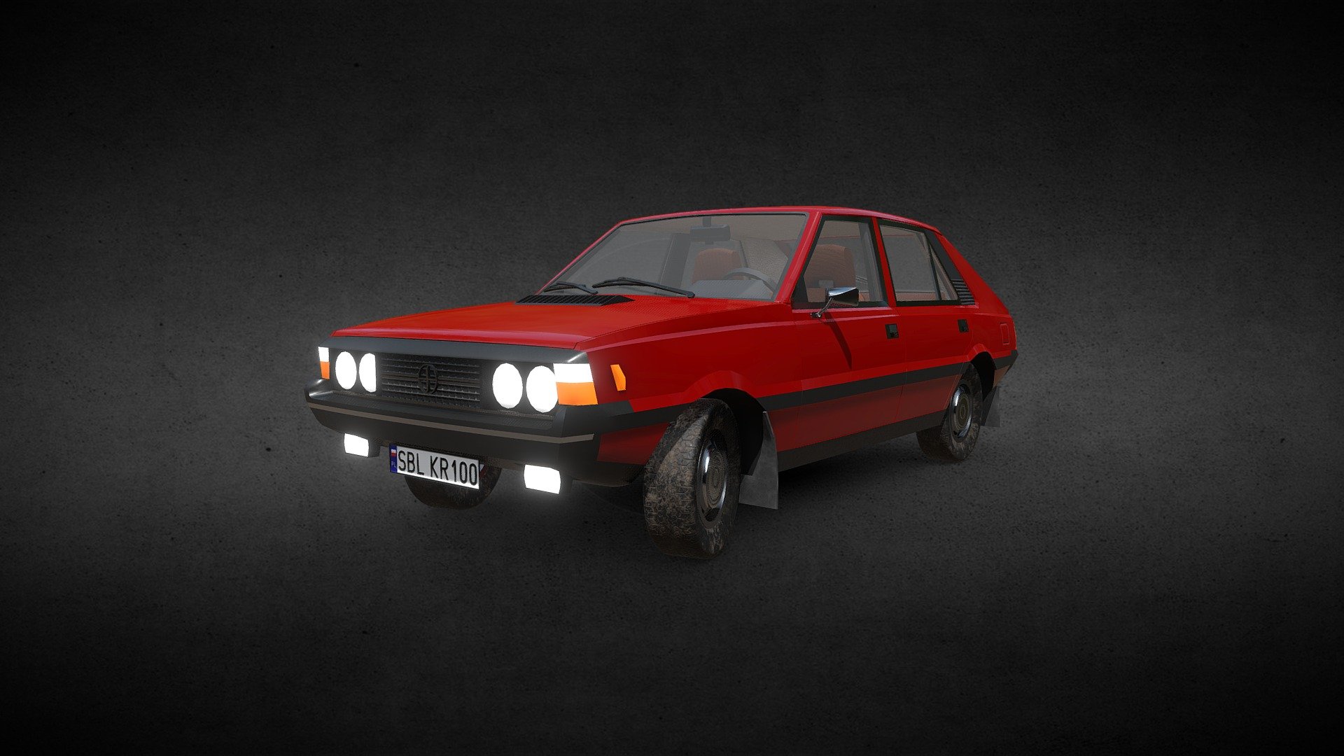 A simplified, low poly 3D model of FSO Polonez MR78 from 1978. It was first generation of this polish car.

Created in Blender 3.3, textured in Substance 3D Painter and inkscape.

This model is not downloadable (and please don't ask me about it).

I hope you'd like it :)

Publication date: July 22nd 2023 3d model