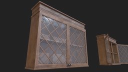 Antique Aerial Counter object, wooden, aerial, vintage, retro, rusty, dust, furniture, functional, counter, old, openable, glass, asset, lowpoly, wood, gameready