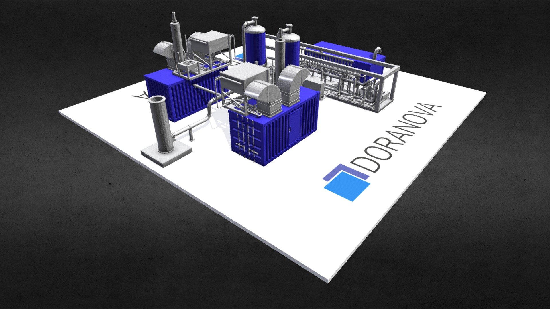 A scale model of a biogas factory for 3d printing 3d model