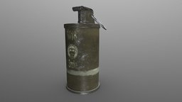 Smoke Grenade grenade, post-apocalyptic, apocalypse, explosive, smoke, substancepainter, substance
