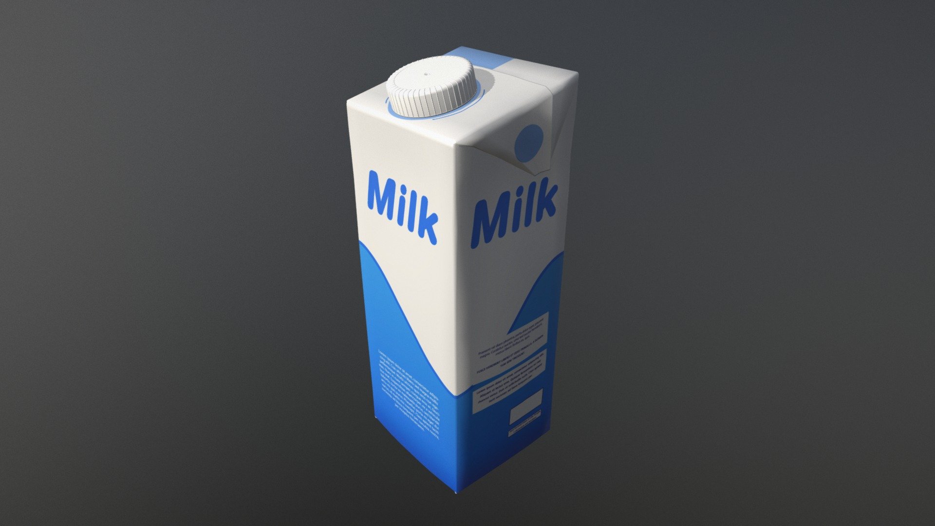 A milk box ready to apply some textures and render 

Made in blender 2.79 - 3d milk box - 3D model by torchwurm 3d model