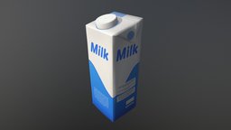 3d milk box milk, photoshop, blender