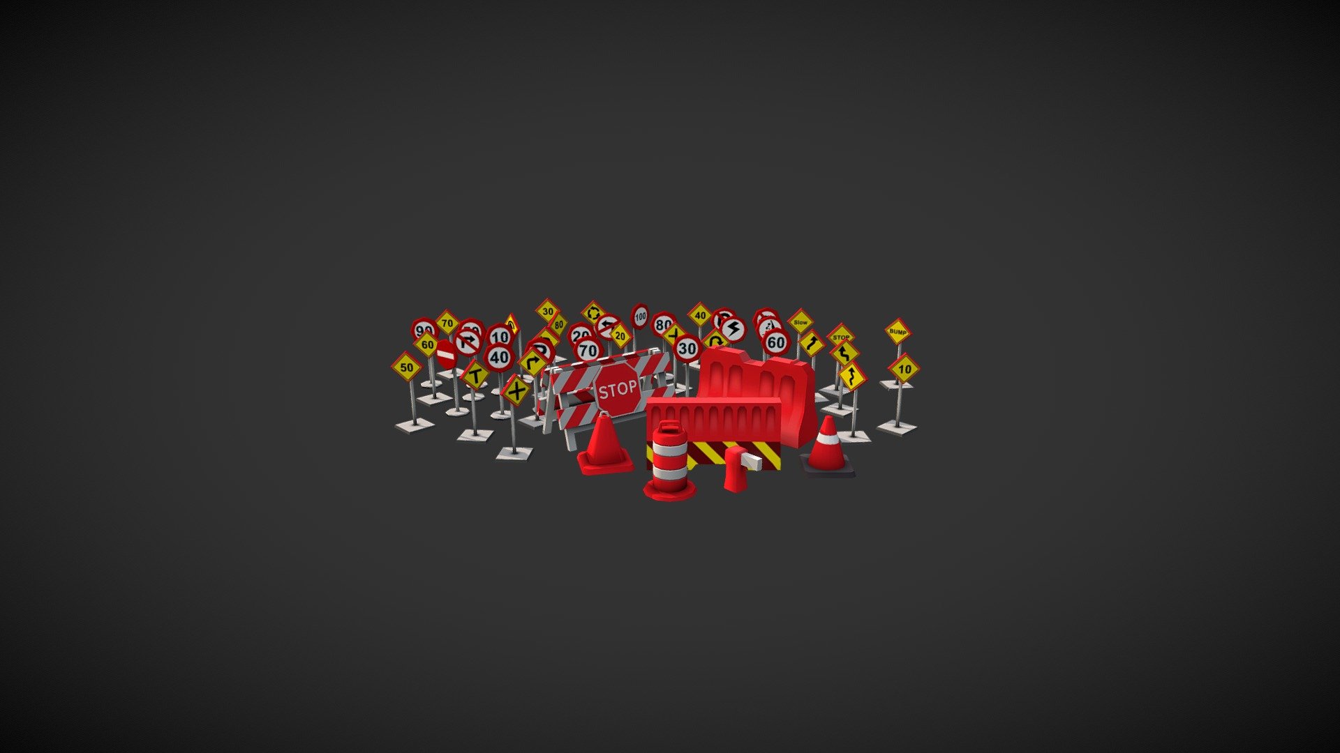Traffic Kit for Games - Traffic Kit - 3D model by Sheep Factory Studios (@SheepFactory) 3d model