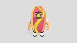 Hombre Hot Dog hombre, hotdog, comida, papertoy, papermodel, disfraz