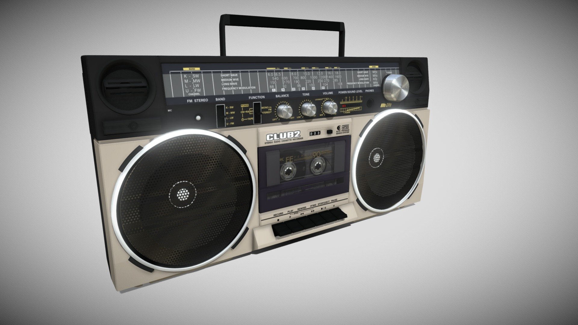 The official Club² Boombox - Club² - Boombox - 3D model by CLUB2 3d model