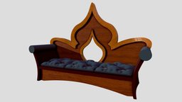 Indian / Arabic Bench bench, indian, chaise, pillow, desert, seat, furniture, india, arabic, arabian, arab, pillows, aladdin, golden, hindu, hindi, benches, arabiannights, chair, gold, alladdin
