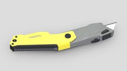 Folding Retract Knife kit, saw, tape, hammer, set, screw, complete, tools, generic, new, big, collection, wrench, vr, ar, pliers, realistic, tool, old, machine, screwdriver, toolbox, stanley, vise, gardening, dewalt, asset, game, 3d, low, poly, axe, hand